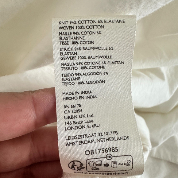 Free People Dylan Midi Dress Womens Medium Boho Poplin Knit Open Back Peasant - Picture 11 of 13